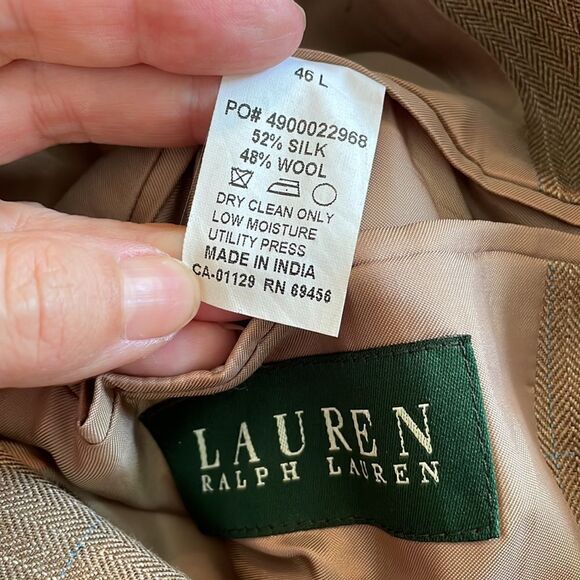Lauren Ralph Lauren tan striped silk/wool blazer - Picture 7 of 7